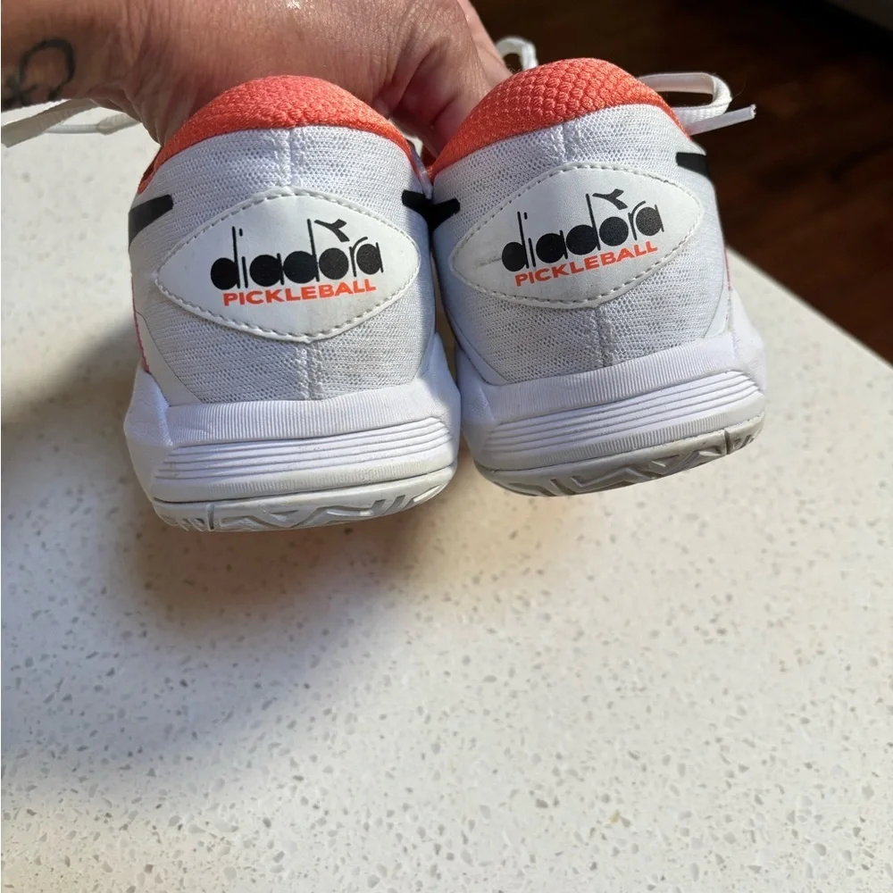 Diadora  White and Pink pickleball Shoes - Picture 3 of 8
